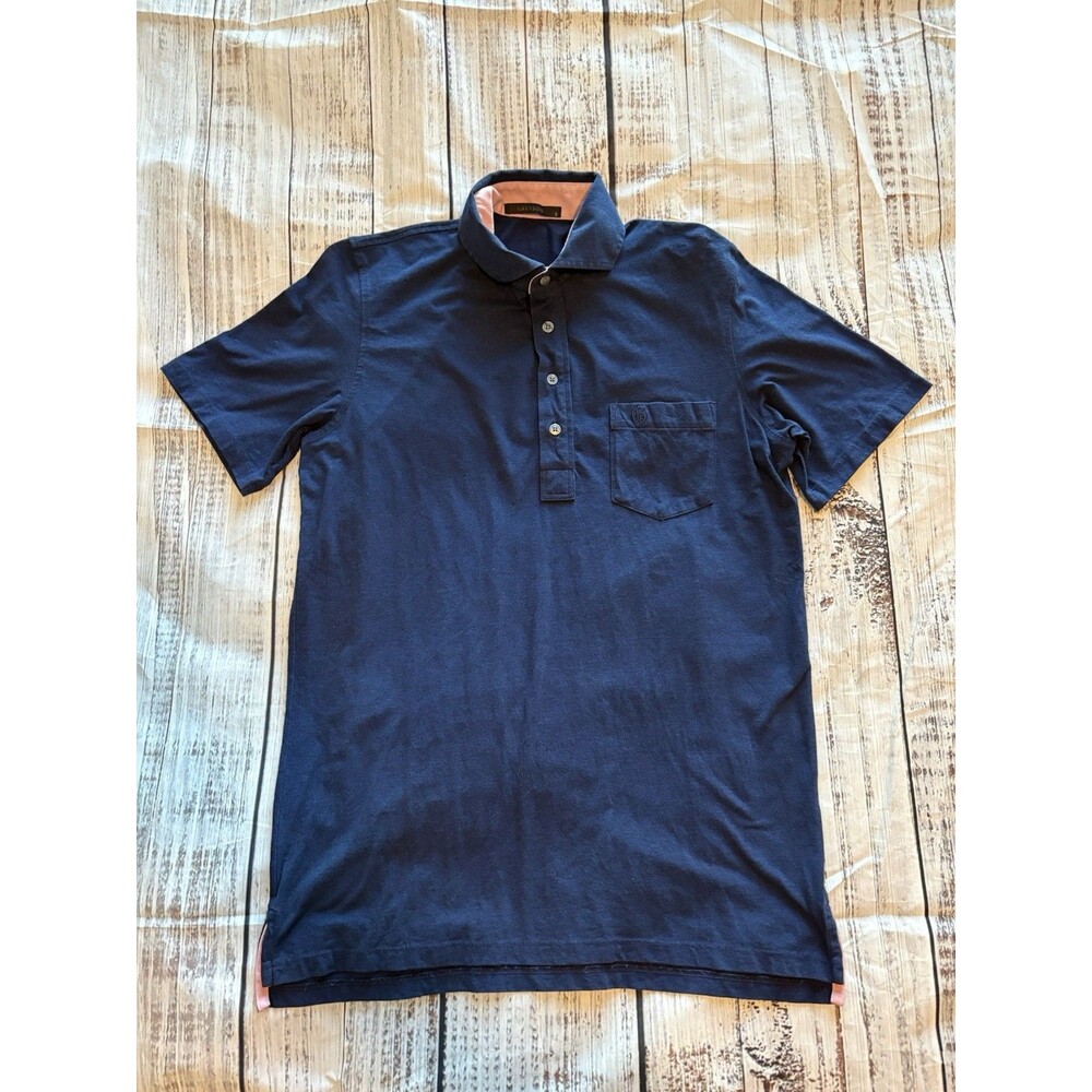 Greyson Men's Short Sleeve Polo Shirt Size S Blue Golf Jersey Knit Stretch Wolf
